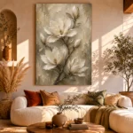 Ivory & Sage Magnolia Branch Flower Wall Art Canvas Print - Image 11
