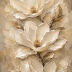 Ivory Champagne Oversized Magnolia Flower Wall Art Canvas Print