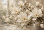 Ivory & Pearl Conservatory Magnolia Flower Wall Art Canvas Print