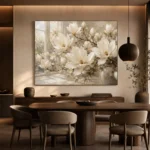 Ivory & Pearl Conservatory Magnolia Flower Wall Art Canvas Print - Image 5