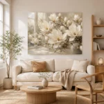 Ivory & Pearl Conservatory Magnolia Flower Wall Art Canvas Print - Image 8