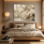Ivory & Pearl Conservatory Magnolia Flower Wall Art Canvas Print - Image 9