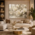 Ivory & Pearl Conservatory Magnolia Flower Wall Art Canvas Print - Image 10