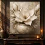 Ivory Champagne Magnolia Vessel Flower Wall Art Canvas Print - Image 2