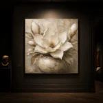 Ivory Champagne Magnolia Vessel Flower Wall Art Canvas Print - Image 7