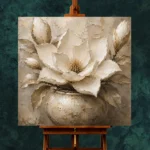 Ivory Champagne Magnolia Vessel Flower Wall Art Canvas Print - Image 11