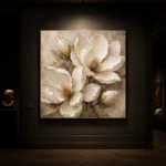 Ivory Champagne Magnolia Petal Flower Wall Art Canvas Print - Image 7
