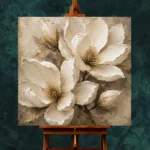 Ivory Champagne Magnolia Petal Flower Wall Art Canvas Print - Image 11