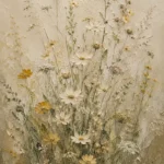 Sage & Cream Meadow Wildflower Wall Art Canvas Print