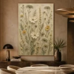 Sage & Ivory Herbarium Wildflower Wall Art Canvas Print - Image 7