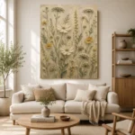 Sage & Ivory Herbarium Wildflower Wall Art Canvas Print - Image 10