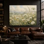 Sage & Buttercream Meadow Wildflower Wall Art Canvas Print - Image 4