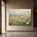 Sage & Buttercream Meadow Wildflower Wall Art Canvas Print - Image 6