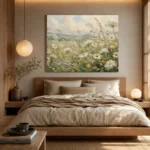 Sage & Buttercream Meadow Wildflower Wall Art Canvas Print - Image 9
