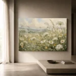 Sage & Buttercream Meadow Wildflower Wall Art Canvas Print - Image 11