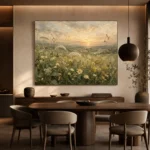 Sage & Smoky Olive Dusk Wildflower Wall Art Canvas Print - Image 5