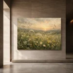 Sage & Smoky Olive Dusk Wildflower Wall Art Canvas Print - Image 6
