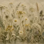 Sage & Ivory Pressed Flower Wildflower Wall Art Canvas Print