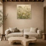 Sage & Parchment Botanical Keepsake Wildflower Wall Art Canvas Print presented in a sophisticated home setting