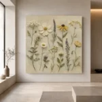 Sage & Olive Gray Herbarium Wildflower Wall Art Canvas Print - Image 4