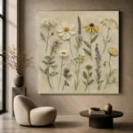 Sage & Olive Gray Herbarium Wildflower Wall Art Canvas Print - Image 5