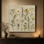 Sage & Olive Gray Herbarium Wildflower Wall Art Canvas Print - Image 6