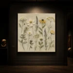 Sage & Olive Gray Herbarium Wildflower Wall Art Canvas Print - Image 7