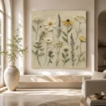 Sage & Olive Gray Herbarium Wildflower Wall Art Canvas Print - Image 8