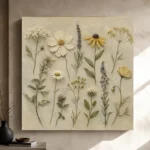 Sage & Olive Gray Herbarium Wildflower Wall Art Canvas Print - Image 9