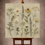 Sage & Olive Gray Herbarium Wildflower Wall Art Canvas Print - Image 10
