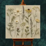Sage & Olive Gray Herbarium Wildflower Wall Art Canvas Print - Image 11