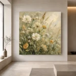 Sage & Pearl Meadow Cluster Wildflower Wall Art Canvas Print - Image 4