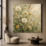 Sage & Pearl Meadow Cluster Wildflower Wall Art Canvas Print - Image 5