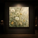 Sage & Pearl Meadow Cluster Wildflower Wall Art Canvas Print - Image 7