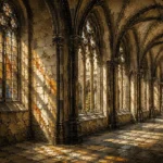Warm Stone & Charcoal Gothic Cathedral Wall Art Canvas Print