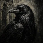 Black & Ivory Raven Gothic Wall Art Canvas Print