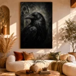 Black & Ivory Raven Gothic Wall Art Canvas Print - Image 11