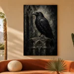 Matte Black Raven Gothic Wall Art Canvas Print - Image 6