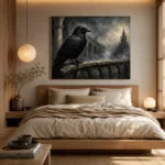 Slate Gray Raven Cloister Gothic Wall Art Canvas Print - Image 9