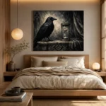 Charcoal & Ivory Raven Hourglass Gothic Wall Art Canvas Print - Image 9