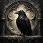 Black & Ivory Raven Niche Gothic Wall Art Canvas Print
