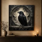 Black & Ivory Raven Niche Gothic Wall Art Canvas Print - Image 6