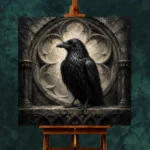 Black & Ivory Raven Niche Gothic Wall Art Canvas Print - Image 11