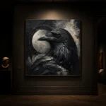Slate Gray Raven Orb Gothic Wall Art Canvas Print - Image 7