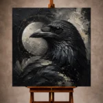 Slate Gray Raven Orb Gothic Wall Art Canvas Print - Image 10