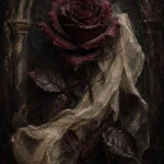 Burgundy & Ivory Dark Rose Gothic Wall Art Canvas Print
