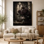 Burgundy & Charcoal Dark Rose Gothic Wall Art Canvas Print - Image 10