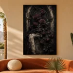 Burgundy & Deep Plum Dark Rose Gothic Wall Art Canvas Print - Image 6