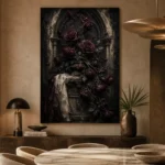 Burgundy & Deep Plum Dark Rose Gothic Wall Art Canvas Print - Image 7
