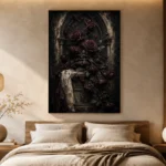 Burgundy & Deep Plum Dark Rose Gothic Wall Art Canvas Print - Image 8